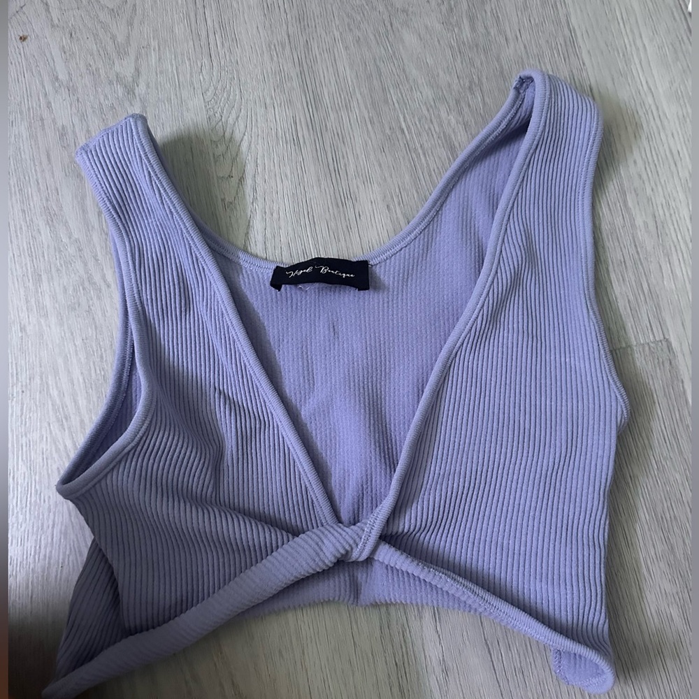 Light purple twist tank top from hazel boutique